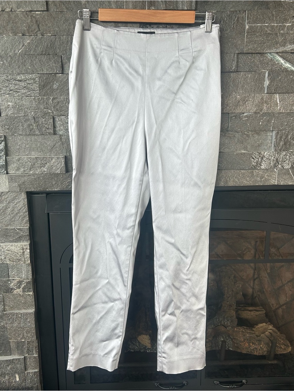 White House Black Market Light Gray Straight-Leg Dress Pants